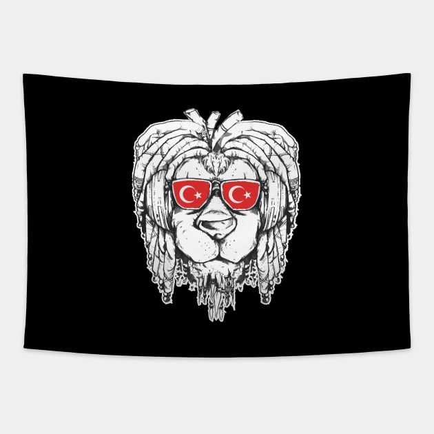 Rasta Reggae Lion Turkey Gift Rastafari Tapestry by Pummli