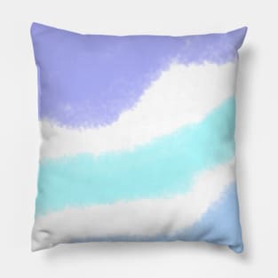 Blue pink purple watercolor abstract art Pillow