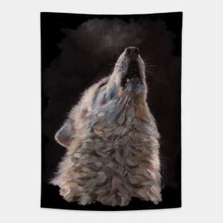 White Wolf Howling Tapestry