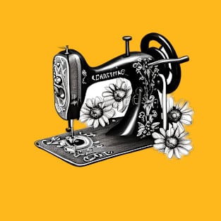 Sewing Machine and Daisies T-Shirt