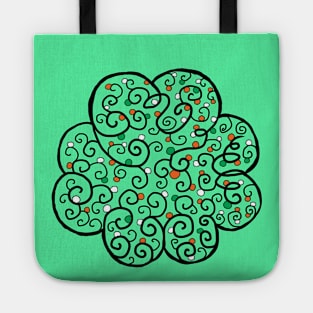 St Patrick's Day Four-Leaf Clover with Irish Vines - Line Art Tote