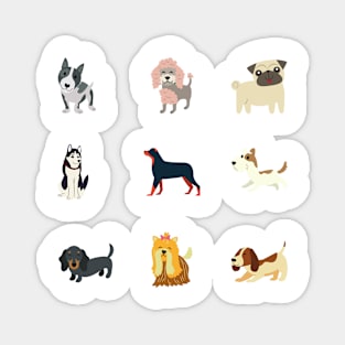 Cute And Playful Dogs Sticker Pack Magnet