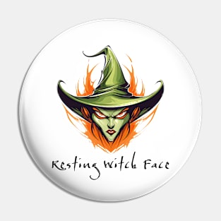 Resting Witch Face, Halloween Pin