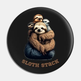 sloth stack Pin