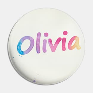 Olivia Rainbow Watercolor Splatters Pin