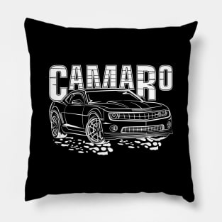 Camaro (White Print) Pillow