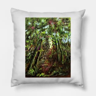 Green Forest Walk Pillow