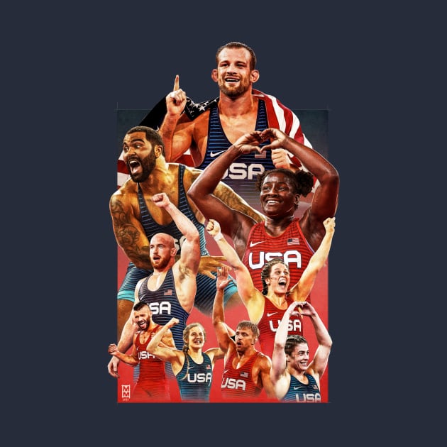 USA Olympic Wrestling Heroes by Mattasticmitchell