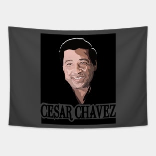 Cesar Chavez Black & White Tapestry