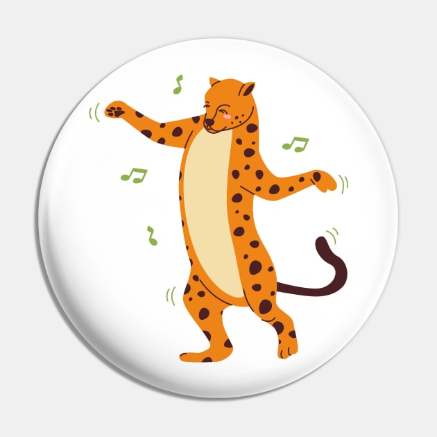 Funny Dancing Leopard Pin by FunnyMoonCosmic