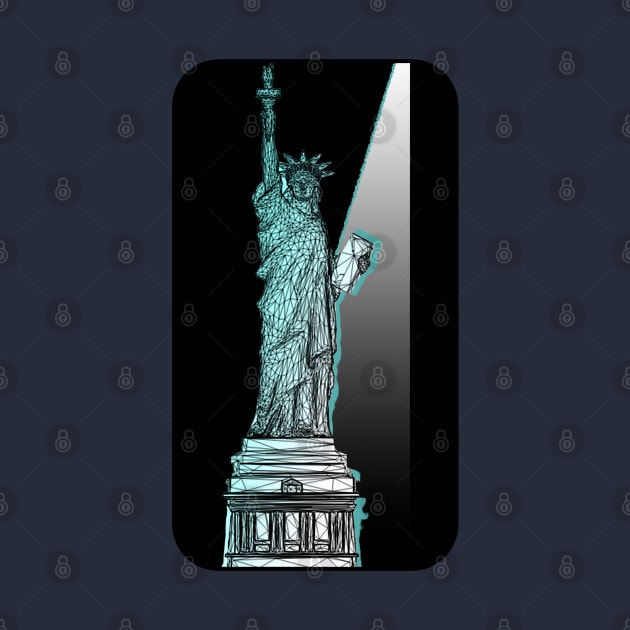 Statue of Liberty Spotlight Wireframe by Aurora X