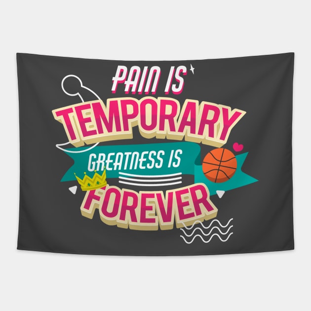 Greatness Is Forever Positive Word Art Tapestry by MariaStore