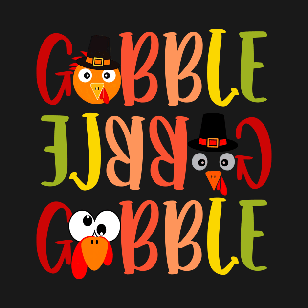 Cute Gobble Gobble Turkey Pilgrim Little Boys Thanksgiving by wfmacawrub