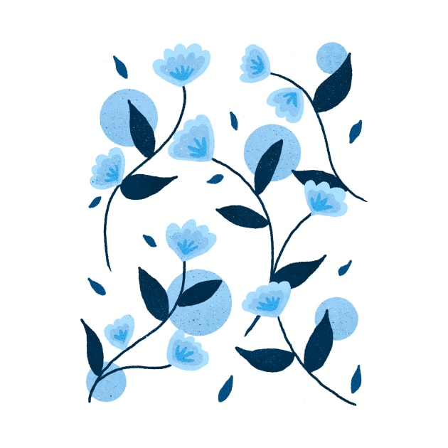 Blue retro floral pattern by Home Cyn Home 