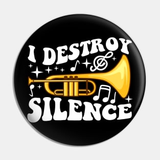 Funny Trumpet Player Art For Men Women Trumpeter Orchestra Pin