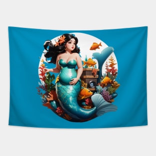 Expecting Mother Mermaid Tapestry