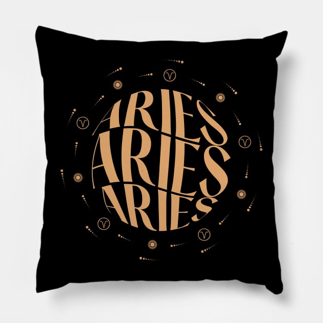 ARIES ZODIAC ASTROLOGY Pillow by nanaminhae