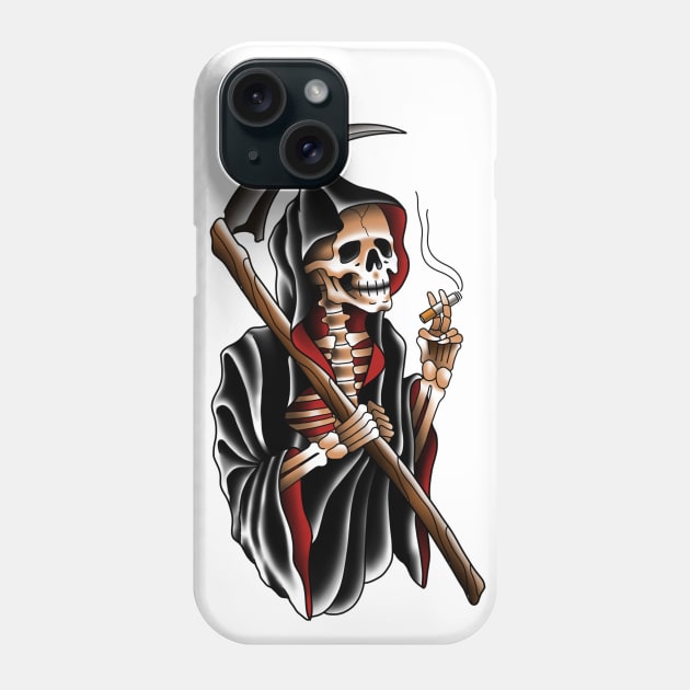 Traditional tattoo grim reaper Phone Case by Smurnov