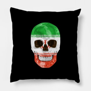 Iran Flag Skull - Gift for Iranian Persian With Roots From Iran Pillow