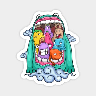 Monster big mouth doodle Magnet