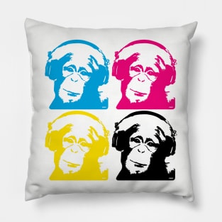 4 DJ Monkeys Pillow