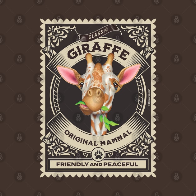 Classic giraffe friendly and peaceful with circle design by Danny Gordon Art