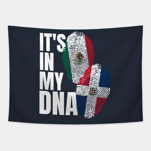 Dominican Plus Mexican DNA Mix Flag Heritage Gift Tapestry by Just Rep It!!