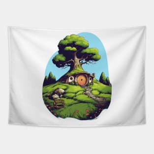 Round Door - Halfling Dwelling - Fantasy Tapestry