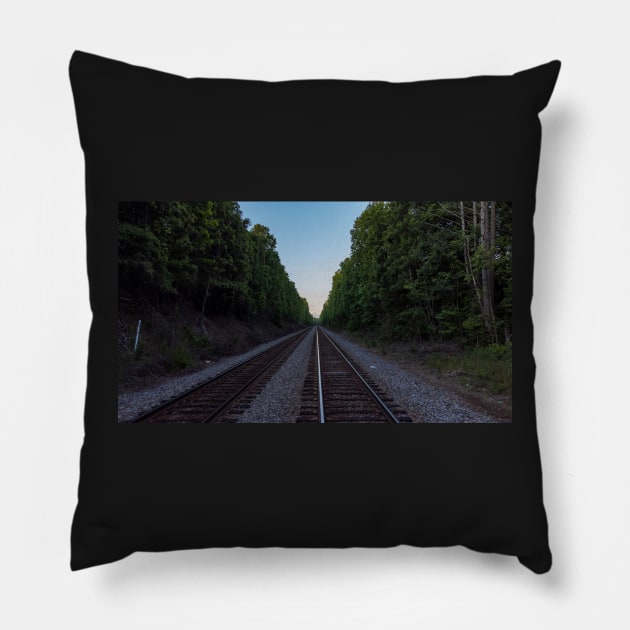 Rail Road Pillow by Ckauzmann