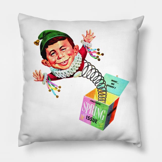 Mad Christmas Vintage Pillow by Selfish.Co