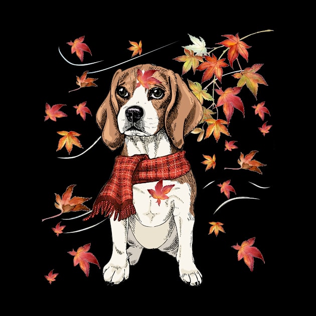 Maple Dog Leaf Fall Hello Autumn Funny Beagle Lover by MarrinerAlex