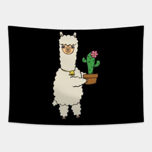 Alpaca with cactus Tapestry