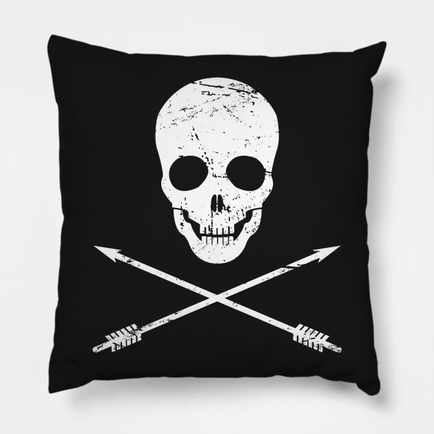 Skull and Arrows Archery Pillow by MeatMan