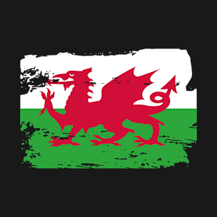 Official Wales Flag Welsh Country Pride Vintage T-Shirt