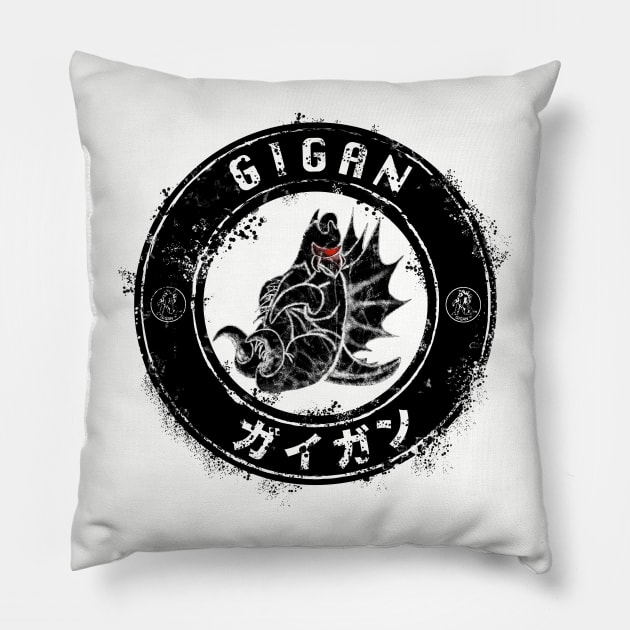 Gigan Distressed Emblem Pillow by Lupa1214