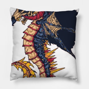 Red Horn Sea Horse Pillow