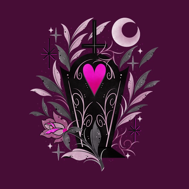 Love is dead cute goth grave stone by Tex doodles 