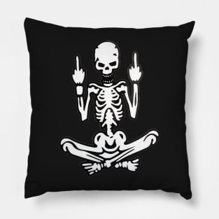 Skeleton Middle Fingers Pillow