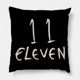 Hand Drawn Letter Number 11 eleven Pillow