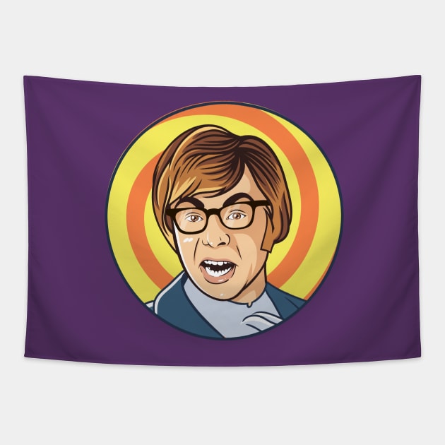 Austin Powers Tapestry by makarxart