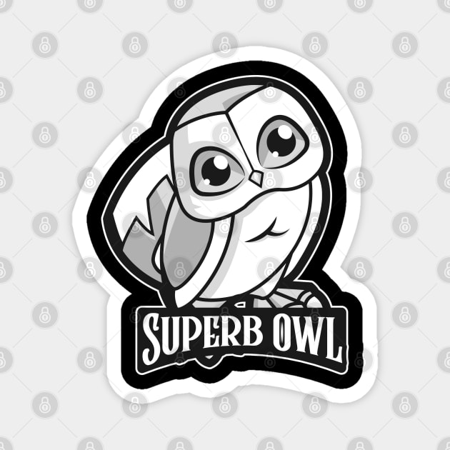 Cute Superb Owl Magnet by Space Cadet Tees