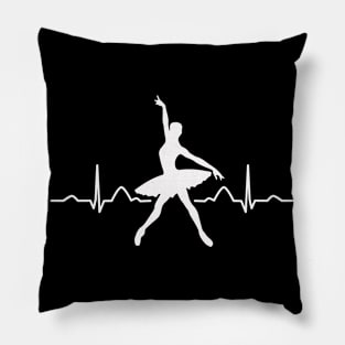 Ballet Dancer Heartbeat EKG Ballerina Pillow