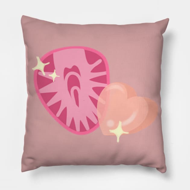 Strawberry Heart Pillow by CITROPICALL