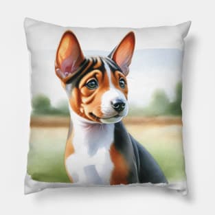 Watercolor Basenji Puppies - Cute Puppy Pillow