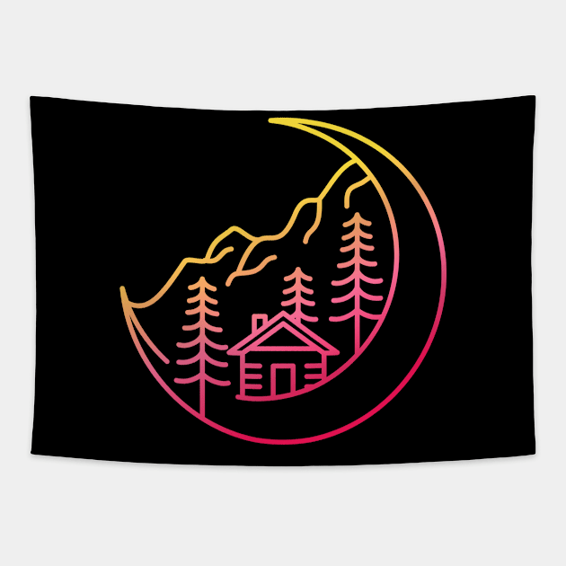 Moon Life Tapestry by VEKTORKITA