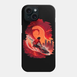 Surfing Riding Therapy, Hello Summer Vintage Funny Surfer Riding Surf Racing Surfing Lover Gifts Phone Case