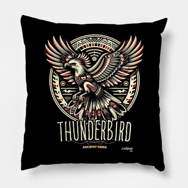 Old Gods Mystic Native American Indian Thunderbird - Guardian of the Skies Pillow by LollipopINC