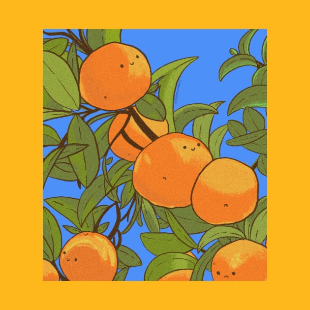 Kawaii Oranges by eraserheadarts