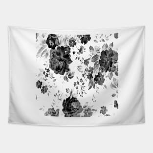 ROSES GRAY BLACK Tapestry