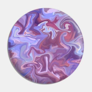 Fantasy Unicorn Silk Marble - Lilac Purple, Cornflower Blue, and Soft Pink Liquid Paint Pattern Pin